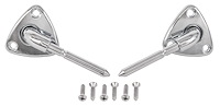 Sun Visor Brackets Fits Select 1971-1992 GM T-Top Models, w/Short Pin & Non-Illuminated Visor [Chrome]