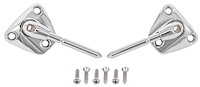 Sun Visor Brackets Fits Select 1978-1992 GM Hard Top Models, w/Short Pin & Illuminated Visor [Chrome]