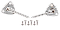 Sun Visor Brackets Fits Select 1978-1987 GM T-Top Models, w/Short Pin & Illuminated Visor [Chrome]