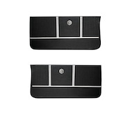 Front Deluxe Door Panel Set for 1964 Chevrolet Chevelle, Malibu, El Camino, Wagon, All 2-Door Models [Black]