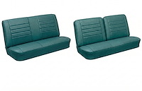 Front Split Bench & Rear Seat Upholstery Kit for 1965 Chevy Chevelle & Malibu, 2-Door Wagon [Madrid Grain Vinyl Turquoise]