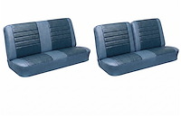 Front Split Bench & Rear Seat Upholstery Kit for 1965 Chevy Chevelle & Malibu, 2-Door Wagon [Madrid Grain Vinyl 2-Tone Blue]