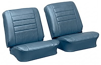 Front Bucket Seat Upholstery Kit for 1965 Chevrolet Chevelle, El Camino, Malibu, 4-Piece [Madrid Grain Vinyl Light Blue]