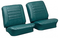 Front Bucket Seat Upholstery Kit for 1965 Chevrolet Chevelle, El Camino, Malibu, 4-Piece [Madrid Grain Vinyl Turquoise]