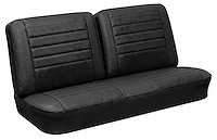 Front Split Back Bench Seat Upholstery Kit for 1965 Chevy Chevelle, El Camino, Malibu [Madrid Grain Vinyl Black]