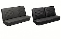 Front Split Bench & Rear Seat Upholstery Kit for 1965 Chevy Chevelle & Malibu, Coupe, Hardtop [Madrid Grain Vinyl Black]