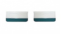 Front Deluxe Door Panel Set for 1965 Chevrolet Chevelle El Camino, Malibu, All 2-Door Models [White/Aqua]