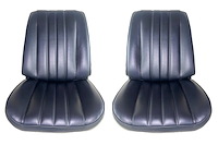 Front Bucket Seat Upholstery Kit for 1966 Chevrolet Chevelle, El Camino, Malibu, 4-Piece [Madrid Grain Vinyl Black]