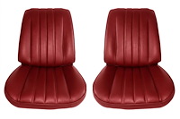 Front Bucket Seat Upholstery Kit for 1966 Chevrolet Chevelle, El Camino, Malibu, 4-Piece [Madrid Grain Vinyl Red]