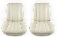 Front Bucket Seat Upholstery Kit for 1966 Chevrolet Chevelle, El Camino, Malibu, 4-Piece [Madrid Grain Vinyl White]