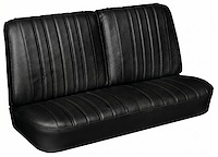 Front Split Back Bench Seat Upholstery Kit for 1966 Chevrolet Chevelle, El Camino, Malibu, 4-Piece [Madrid Grain Vinyl Black]