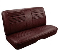 Front Solid Back Bench Seat Upholstery Kit for 1967 Chevy Chevelle, 4-Door Sedan & Wagon [Madrid Grain Vinyl Red]