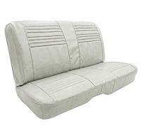 Front Solid Back Bench Seat Upholstery Kit for 1967 Chevy Chevelle, 4-Door Sedan & Wagon [Madrid Grain Vinyl White]