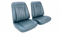 Front Bucket Seat Upholstery Kit for 1968 Chevy Chevelle, El Camino & Malibu [Madrid Grain Vinyl Light Blue]