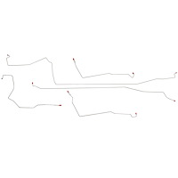 Intermediate Brake Line Kit 2000-2007 Ford Focus, AWABS, Traction Control Disc/Drum [Steel]