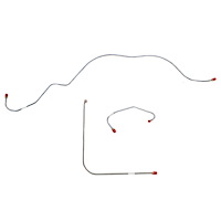 Front 3-Piece Brake Line Set 1959-1960 Ford Thunderbird w/Standard Brakes/Power Brakes, w/Booster Mounted Under Dash [Stainless]