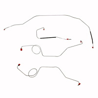 4-Piece Front Brake Line Set 1967-1972 Ford F-100 & F-250 2WD, w/ Power Drum Brakes [Stainless]