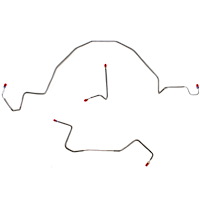 Front Brake Line Kit 1998-2001 Ford Ranger, 2WD, RWABS Disc/Drum [Steel]