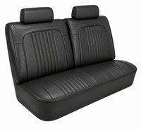 Front Split Back Bench Seat Upholstery Kit for 1971-1972 Chevy Chevelle, El Camino, 2-Door [Madrid Grain Vinyl Black]