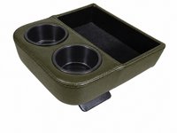 Standard Custom Shorty Floor Console with Cup Holders and Storage Tray [Dark Ivy Gold, Sierra Grain Vinyl]