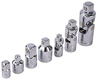 Socket Adapter and U-Joint Socket Set,  1/4 in., 3/8 in. & 1/2 in. Drives [7-Piece]
