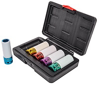 Wheel Lug Nut Impact Socket Set, 1/2 in. Drive [SAE/Metric 5-Piece]