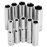 Deep Well Socket Set, 1/4 in. Drive Metric [10-Piece, 6-Point]