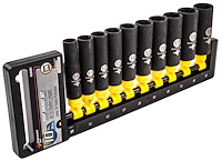 Deep Well Socket Set, 3/8 in. Drive [Metric 10-Piece]