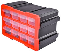 12-Drawer Interlocking Storage Bin