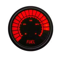 LED Analog Bar graph Fuel Level Gauge with Black Bezel [Red]