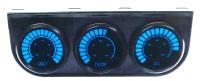 LED Bar Graph 3-Gauge Oil/Water/Volt Combo with Black Bezel [Blue]