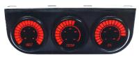 LED Bar Graph 3-Gauge Oil/Water/Volt Combo with Black Bezel [Red]