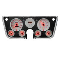 White Lightning Direct-Fit Analog Gauge Panel for 1967-1972 Chevy Trucks [Red]