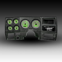 WL6004G Analog Dash, 1973-1987 Chevy Truck, With GPS SendIng Unit, Green