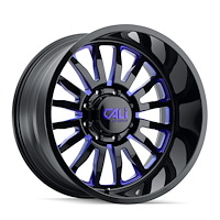 9110-22273BTB 9110 Summit Wheel [Size: 22" x 12"] Gloss Black Milled Prism Blue Finish