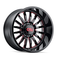 9110-22273BTR 9110 Summit Wheel [Size: 22" x 12"] Gloss Black Milled Prism Red Finish