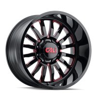 9110-24478BTR 9110 Summit Wheel [Size: 24" x 14"] Gloss Black Milled Prism Red Finish