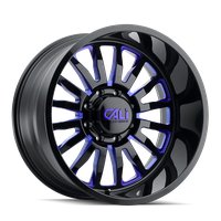 9110-24481BTB 9110 Summit Wheel [Size: 24" x 14"] Gloss Black Milled Prism Blue Finish
