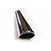 JBA Performance Exhaust 12-8211 2? x 4? x 11? Rolled S/S Chrome Trumpet Tip - Weld on