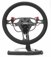 PMO-CB ProMod Drag Racing Steering Wheel [13 in. Diameter] Black Suede w/Red Stripe, Includes Button Kit
