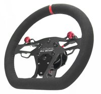 PRS-EV Pro Street Drag Racing Steering Wheel [12.5 in. Diameter] Black Suede w/Red Stripe