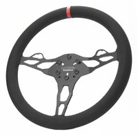 VLB-PV Velox Drag Racing Steering Wheel [14 in. Diameter] Black Suede w/Red Stripe