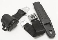 2-Point Retractable Lap Belt with Push-Button Buckle Black