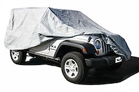 CAR COVER 4 LAYER GREY 4DR WRANGLER 07-16 INCL LOCK CABLE AND STORAGE BAG