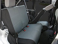 CUSTOM FIT POLYCANVAS SEAT COVER REAR SET BLACK/GRAY JK 4 DOOR 07-12