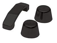 97-12 JEEP WRANGLER HOOD BUMP STOPS AND FOOTMANS LOOP KIT BLACK OVER STAINLESS