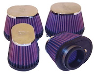 Oval Tapered Universal Clamp-On Air Filter Flange Dia - F: 1.75" , 44mm
