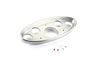 BDI-9103 1932 Ford Oval Billet Aluminum Dash Insert 3-1/8" Five Gauge