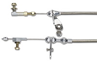 KD-20PGHT GM Powerglide Stainless Steel Kickdown Cable Kit Brushed Finish Aluminum Fittings and Ferrule