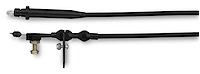 XKD-2350HT GM TH350 Stainless Steel Kickdown Cable Kit Black Anodized Aluminum Fittings and Ferrule